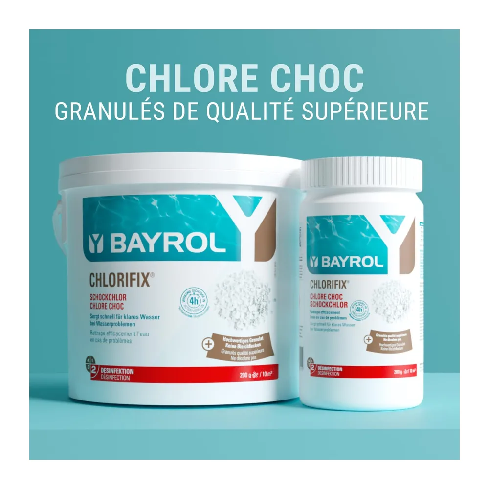 BAYROL Chlorifix 1 kg Chlore Choc Piscine - Booster Chlore Action Rapide