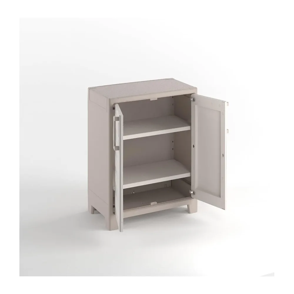 Keter Armoire Basse Gulliver - Armoire de Rangement en Résine - Étagères Modulables