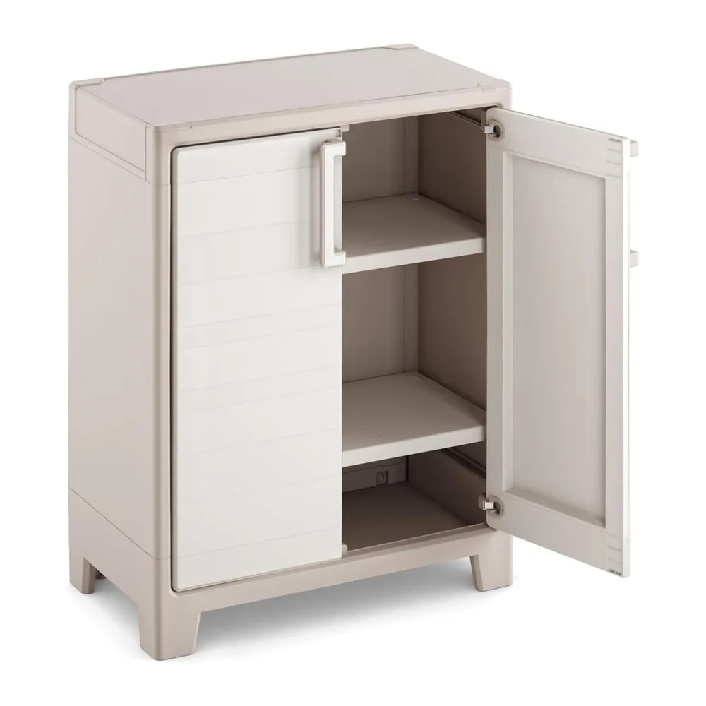 Keter Armoire Basse Gulliver - Armoire de Rangement en Résine - Étagères Modulables