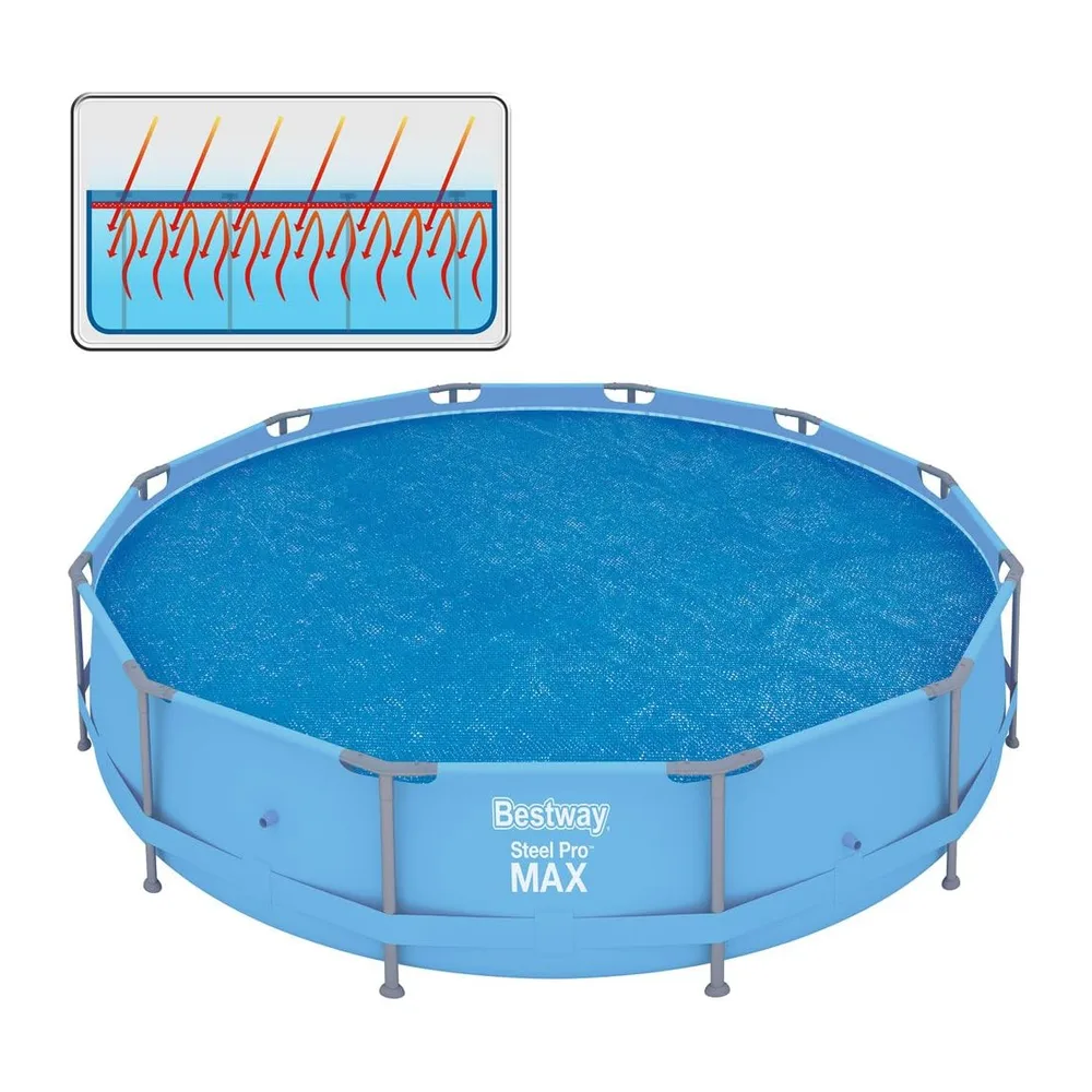 Bestway 58242 Bâche Solaire diamètre 356 cm Piscine Hors Sol Ronde diamètre 366 cm Bleu
