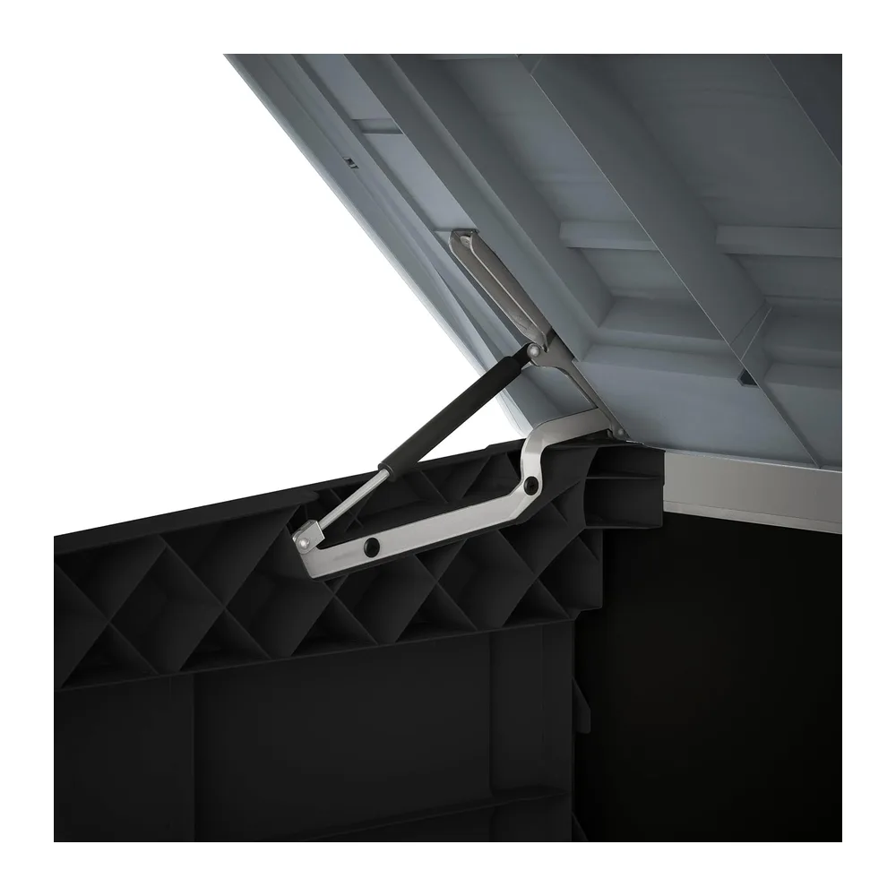 KETER Coffre de rangement extérieur en résine 1200 litres Noir et gris Range Poubelles ou
