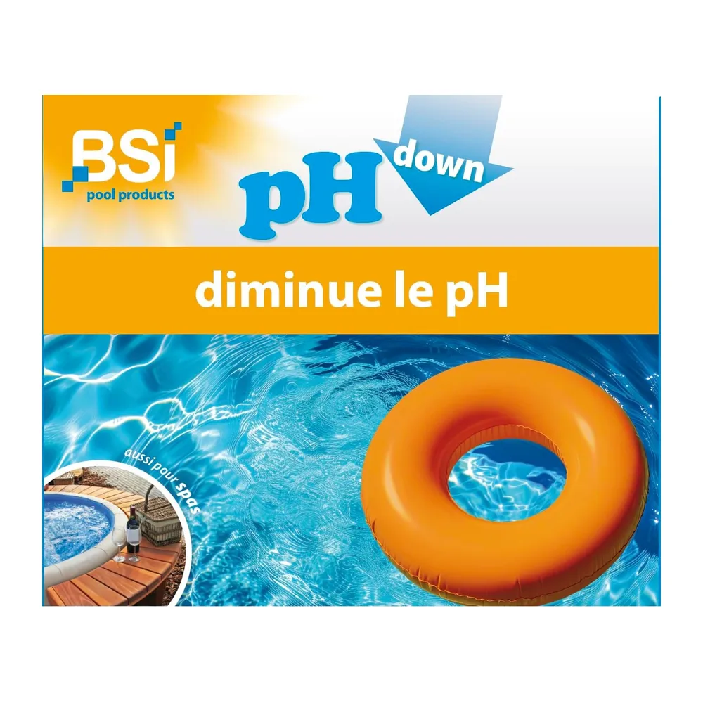 BSI - ph moins - Poudre - Pour diminuer et stabiliser le pH de la piscine ou du spa - pH