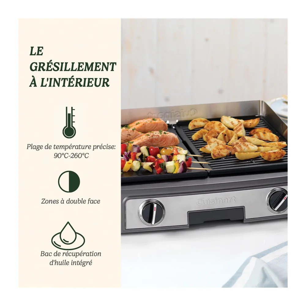 Cuisinart Plancha Entertaining Gril Double Face- Grande Plancha Electrique, Plaque de