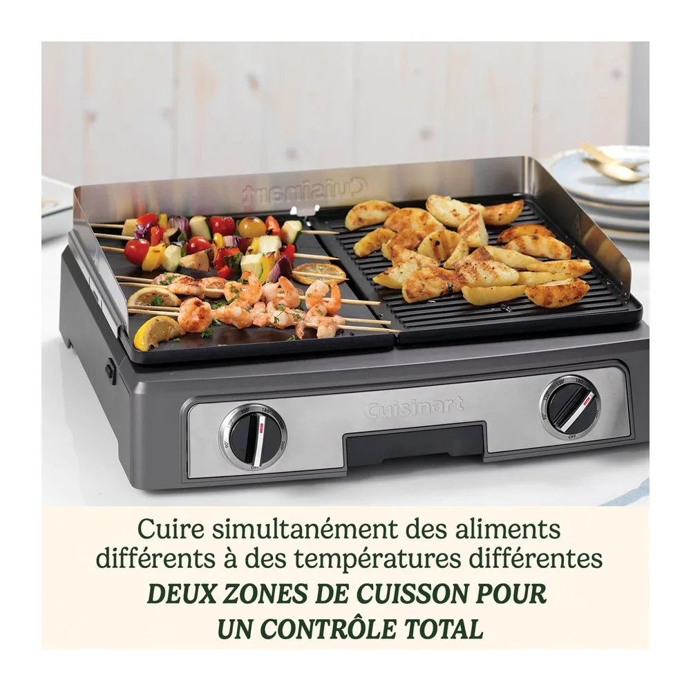 Cuisinart Plancha Entertaining Gril Double Face- Grande Plancha Electrique, Plaque de
