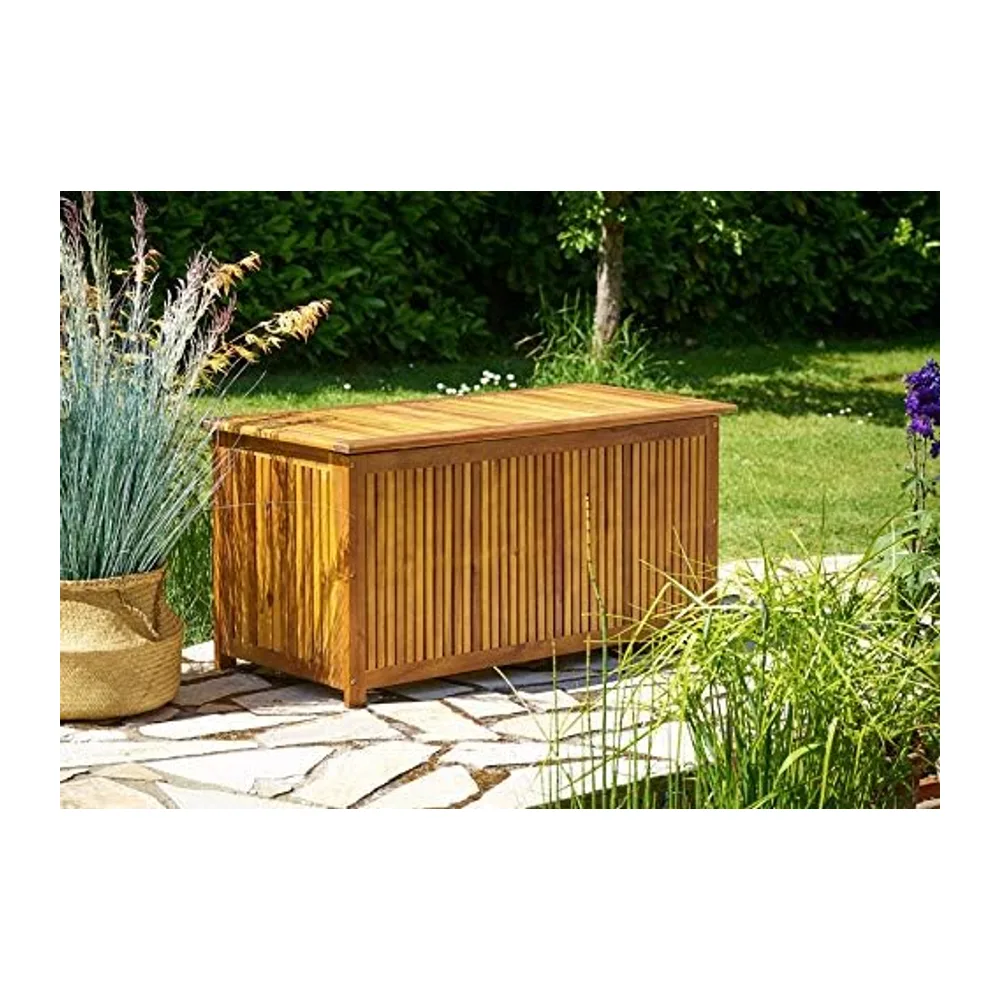 Casaria Coffre de Jardin Extérieur 205 L en Bois d'Acacia