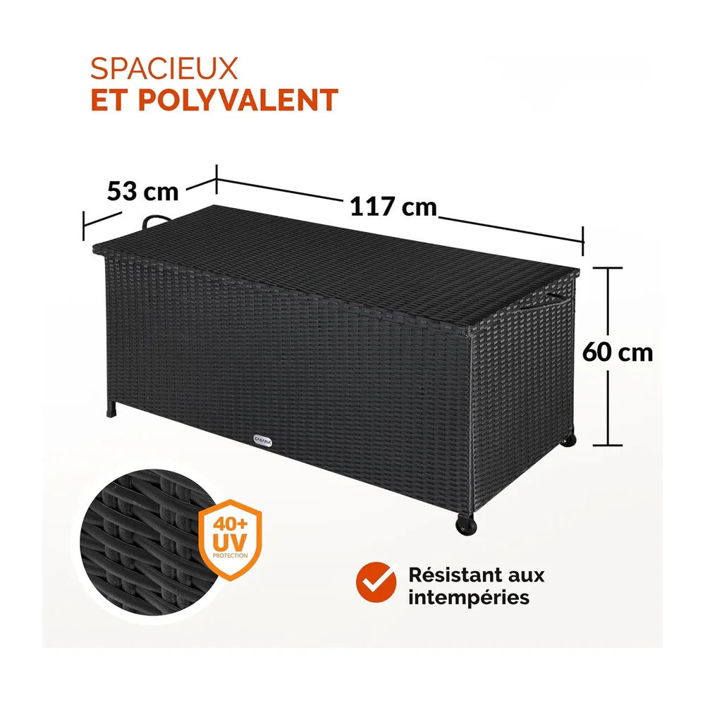 Casaria Coffre de jardin XXL Noir