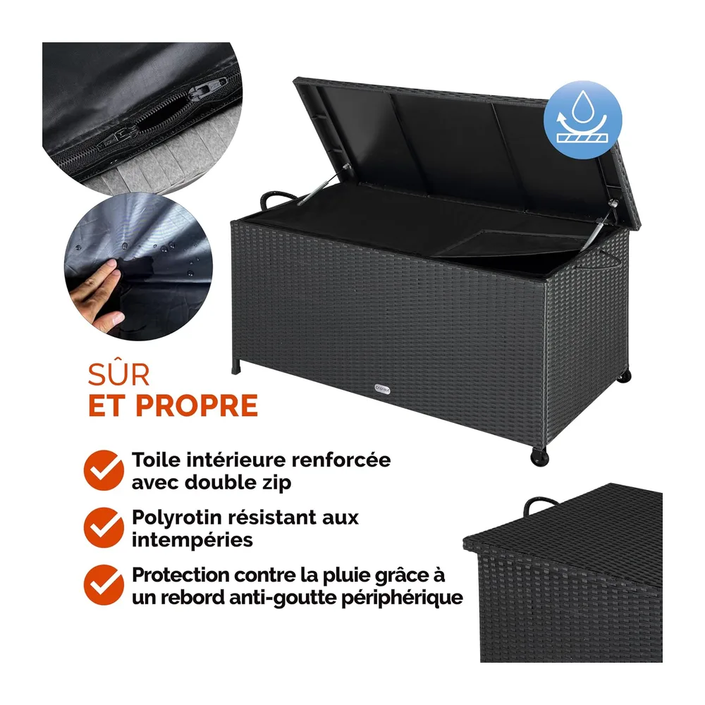 Casaria Coffre de jardin XXL Noir