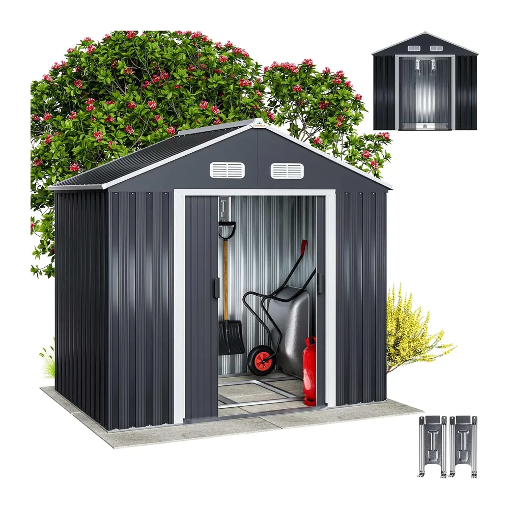 GARDEBRUK Abri de Jardin métal XL Anthracite