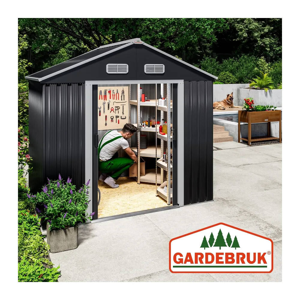 GARDEBRUK Abri de Jardin métal XL Anthracite