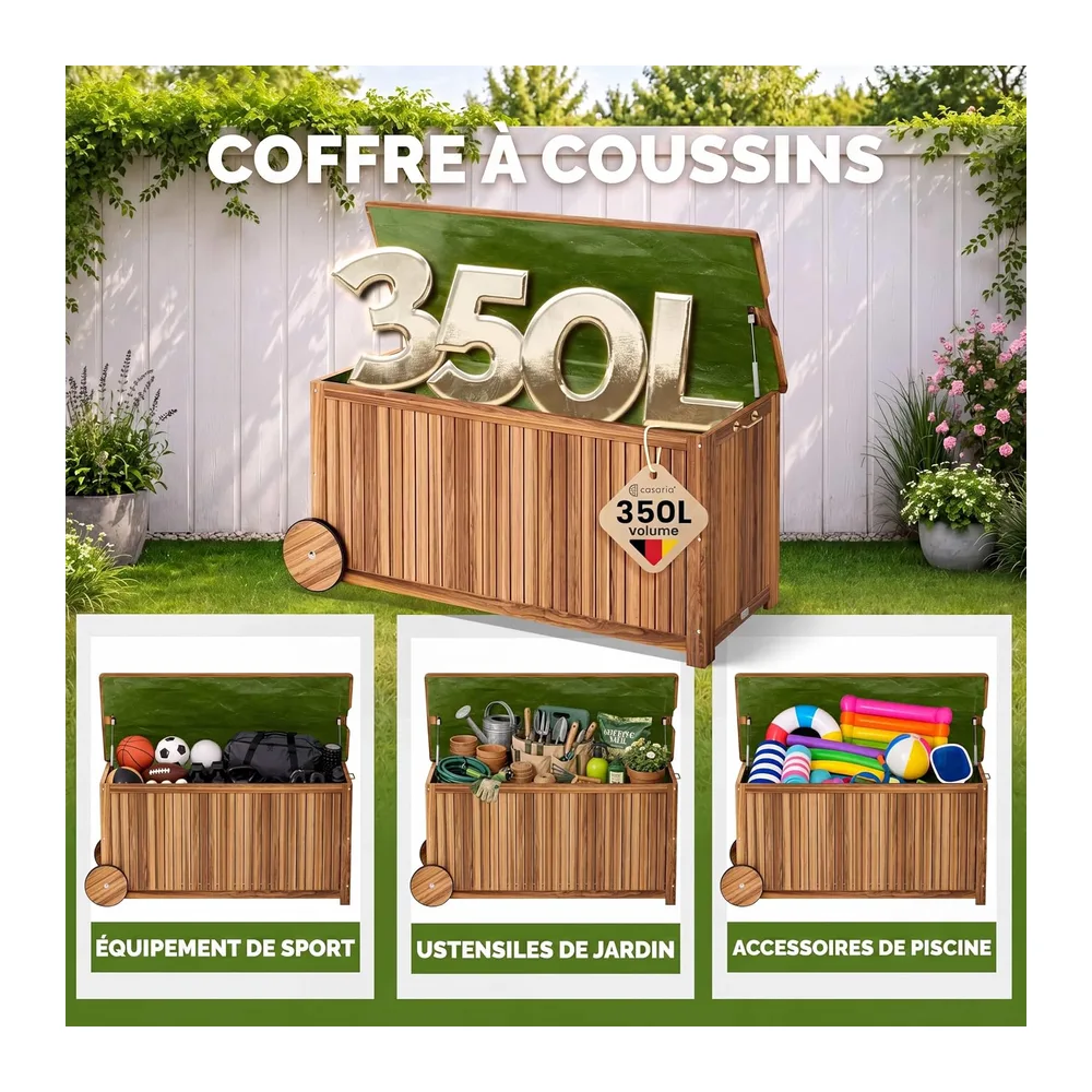 Casaria Coffre de Rangement en Bois 350 L