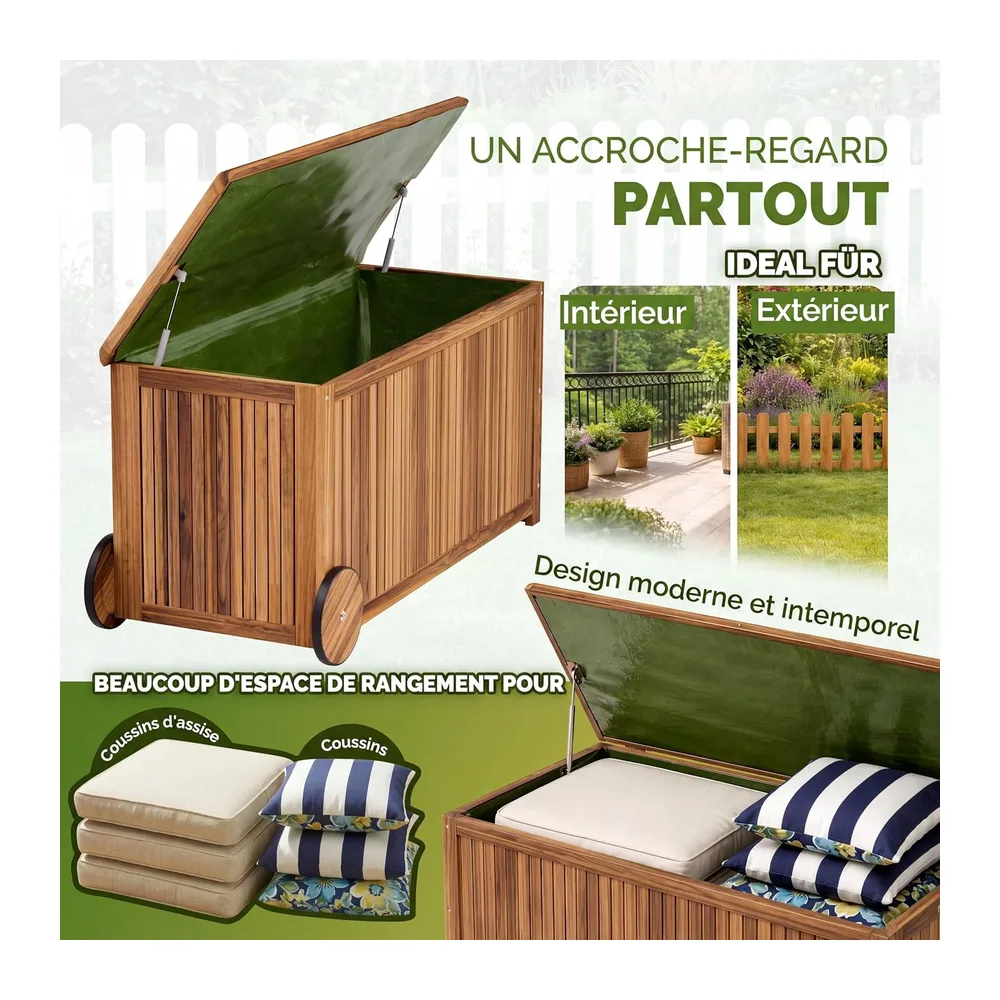 Casaria Coffre de Rangement en Bois 350 L