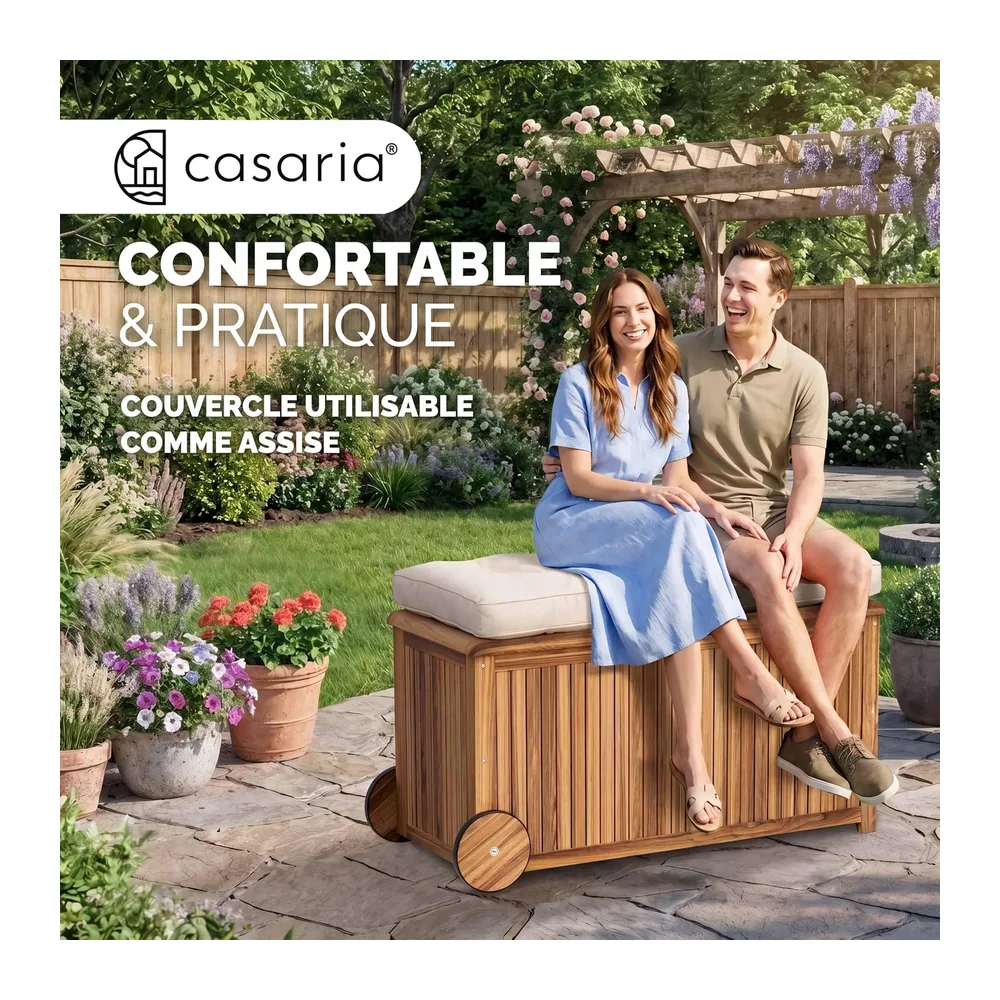 Casaria Coffre de Rangement en Bois 350 L