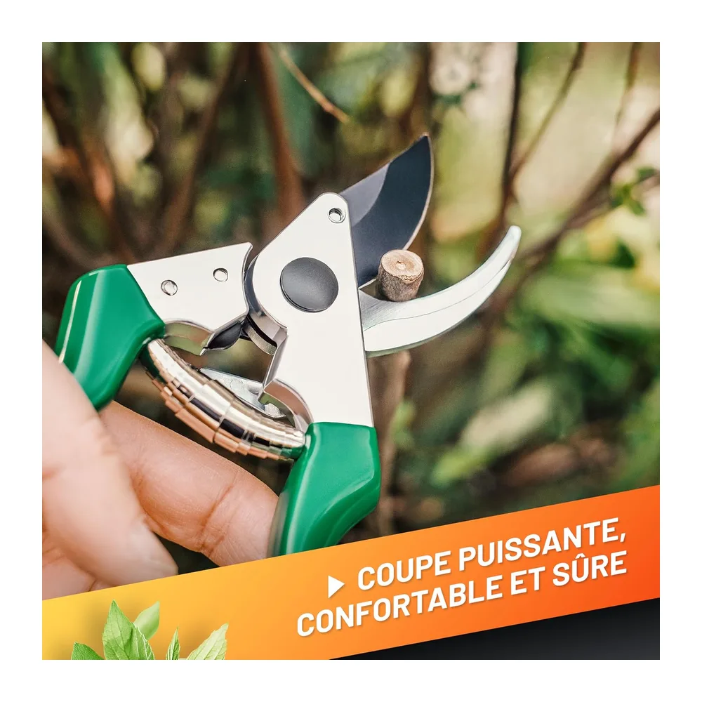 GRÜNTEK Sécateur de Jardin Professionnel Ciseaux à Fleurs Cisaille à Lame