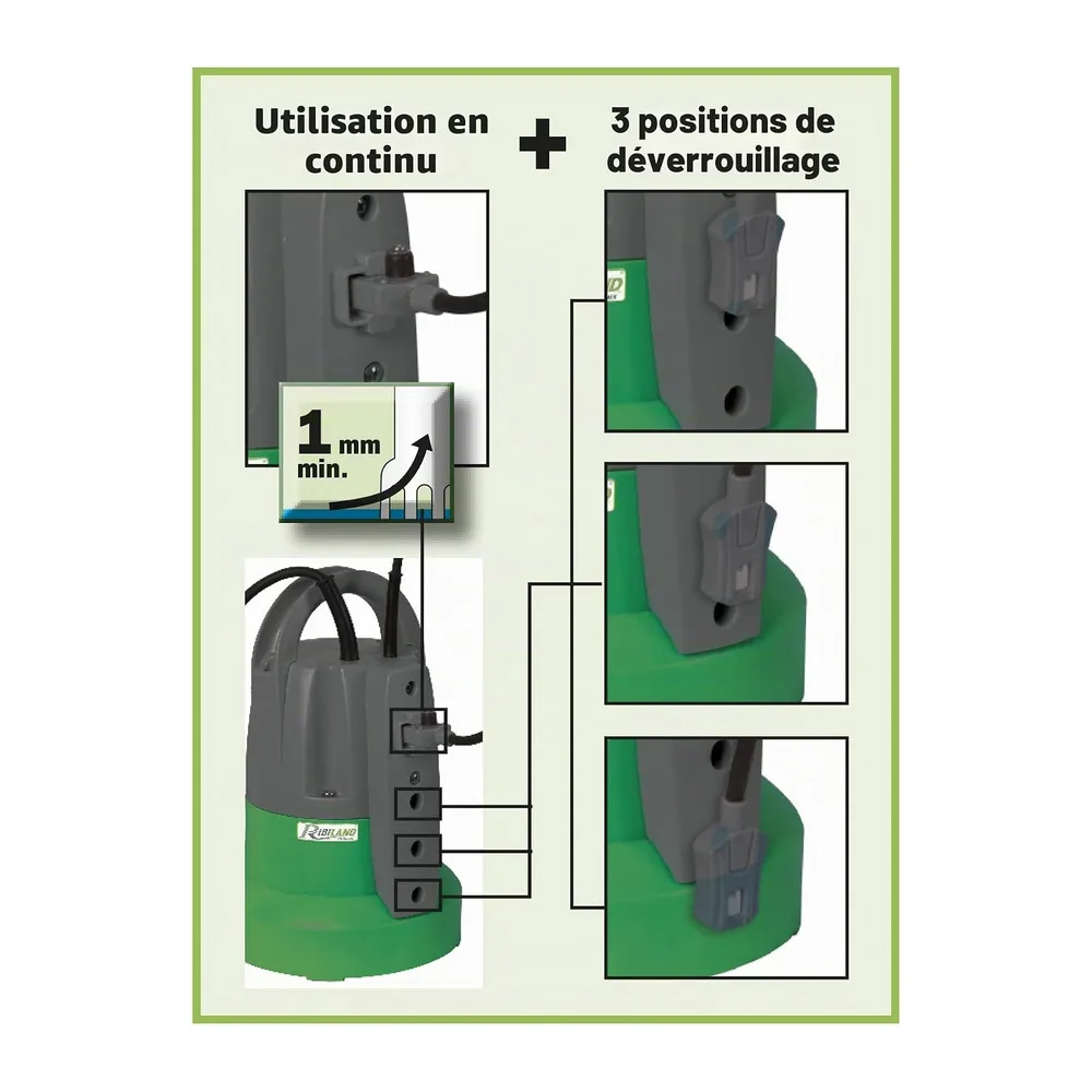 Ribiland - Pompe vide cave serpillère eau claire 400W 7000L/h - PRPVC401SP