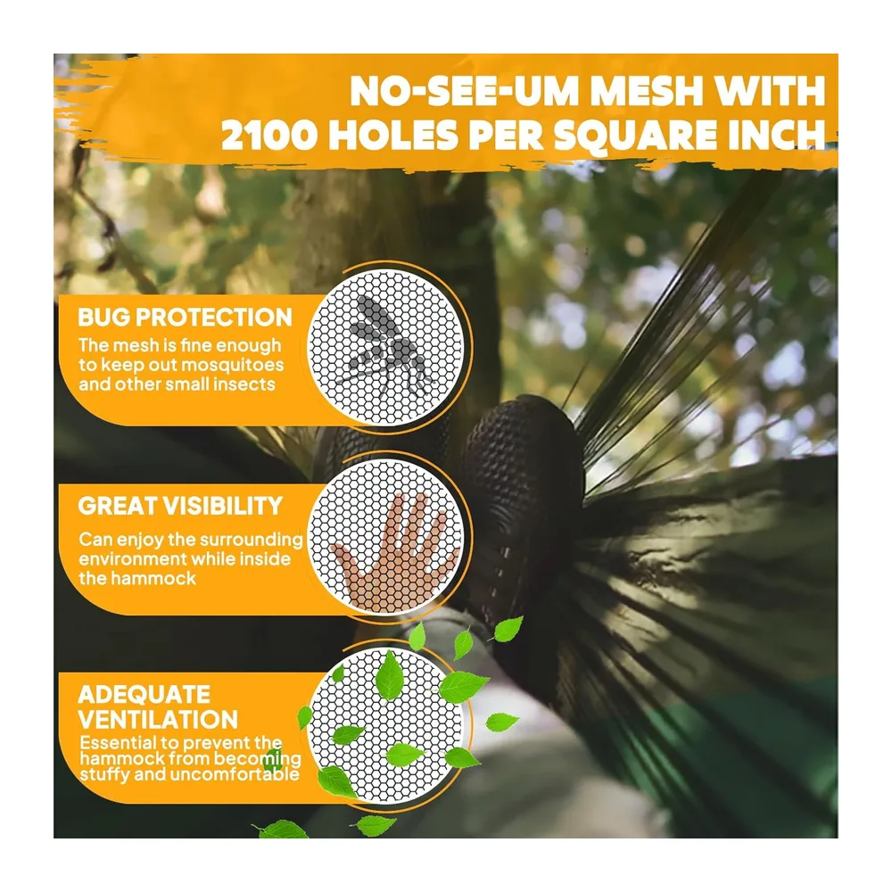 NatureFun Hamac ultra-léger de voyage Camping | 300 kg Capacité de charge,(275 x 140 cm) respirante, nylon à parachute à