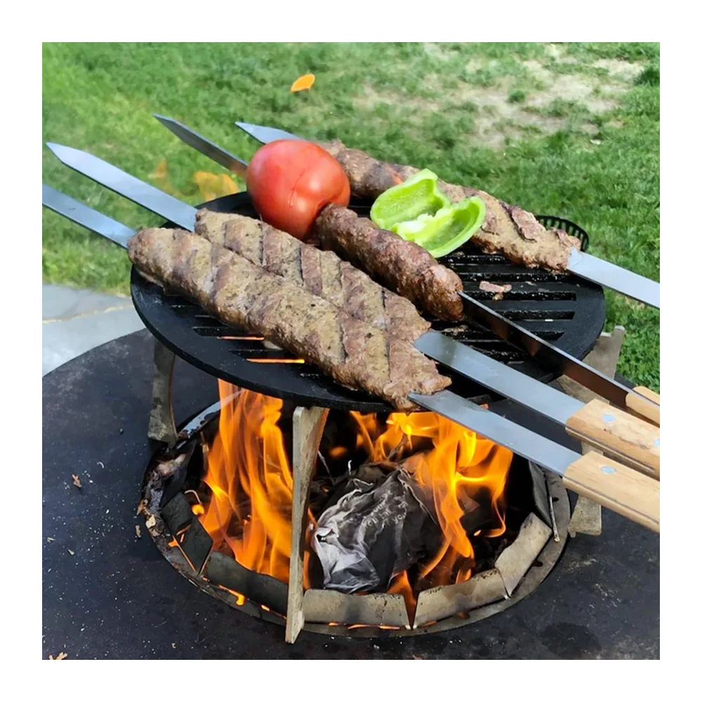 Goutime Brochettes de Barbecue 60 cm Extra Longues en Acier Inoxydable