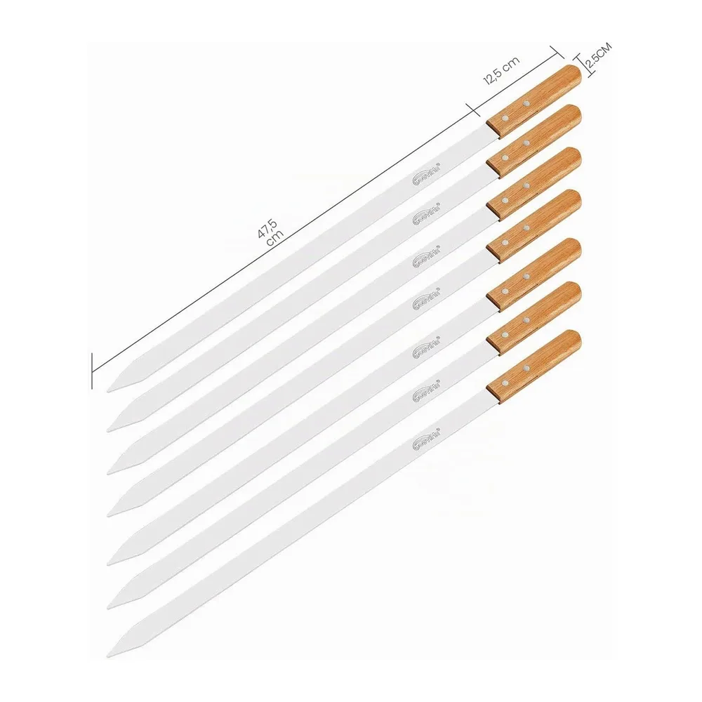 Goutime Brochettes de Barbecue 60 cm Extra Longues en Acier Inoxydable