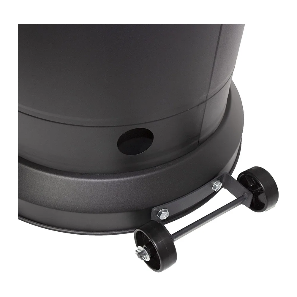 Parasol chauffant OSLO - chauffage d'extérieur au gaz en acier noir + housse de protection