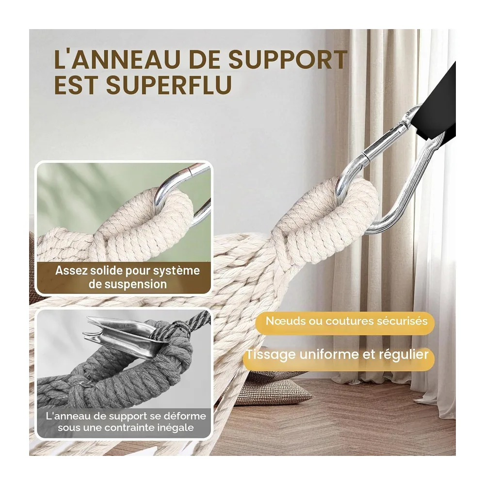 ANYOO Hamac d'extérieur de Camping Toile Portable avec Sangles pour Arbres