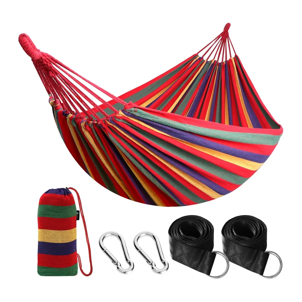 ANYOO Hamac d'extérieur de Camping Toile Portable avec Sangles pour Arbres