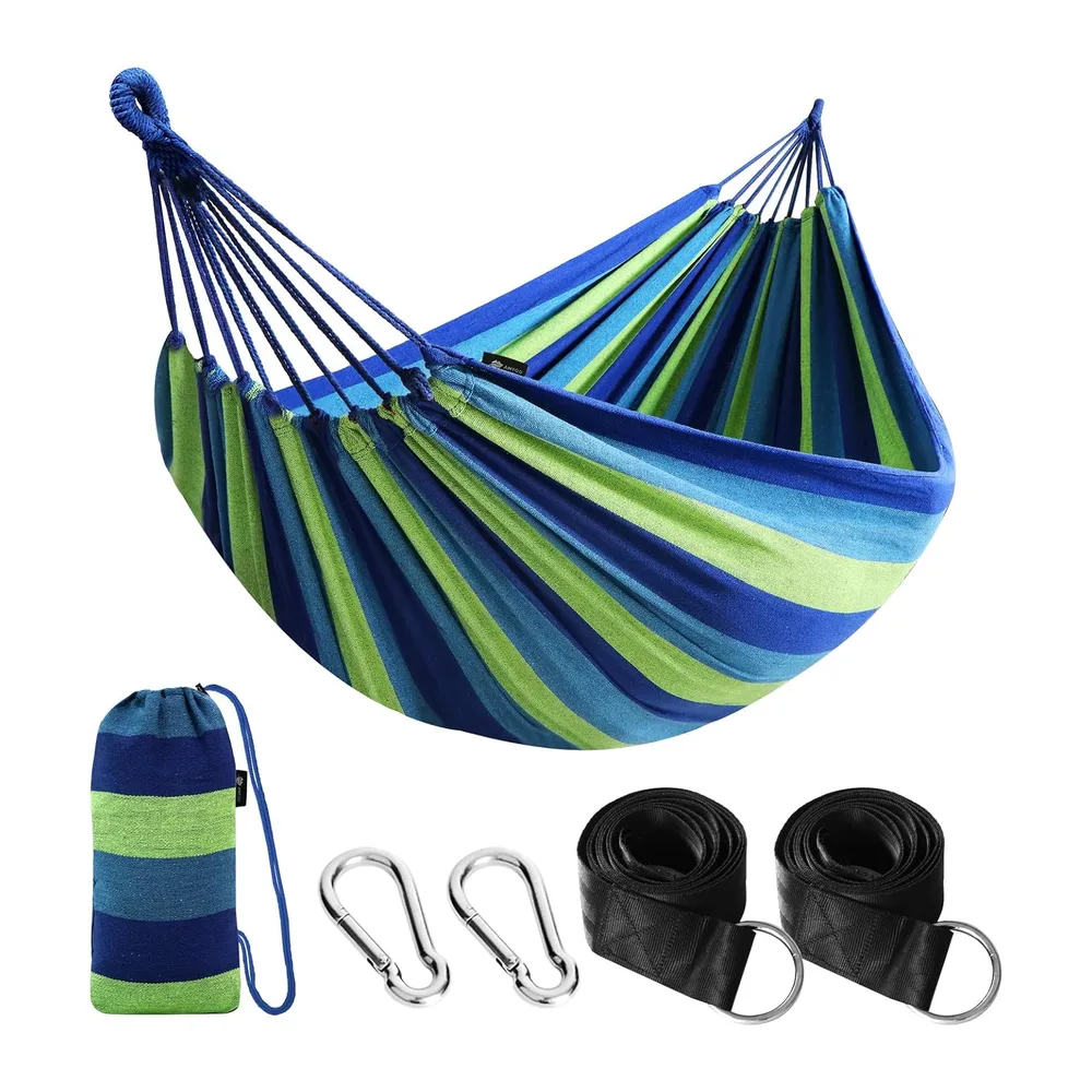 ANYOO Hamac d'extérieur de Camping Toile Portable avec Sangles pour Arbres