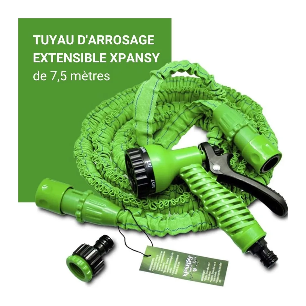 Xpansy C2607A Hose Basic - Tuyau Extensible à Pression d'Eau, Vert, 7,5 mètres