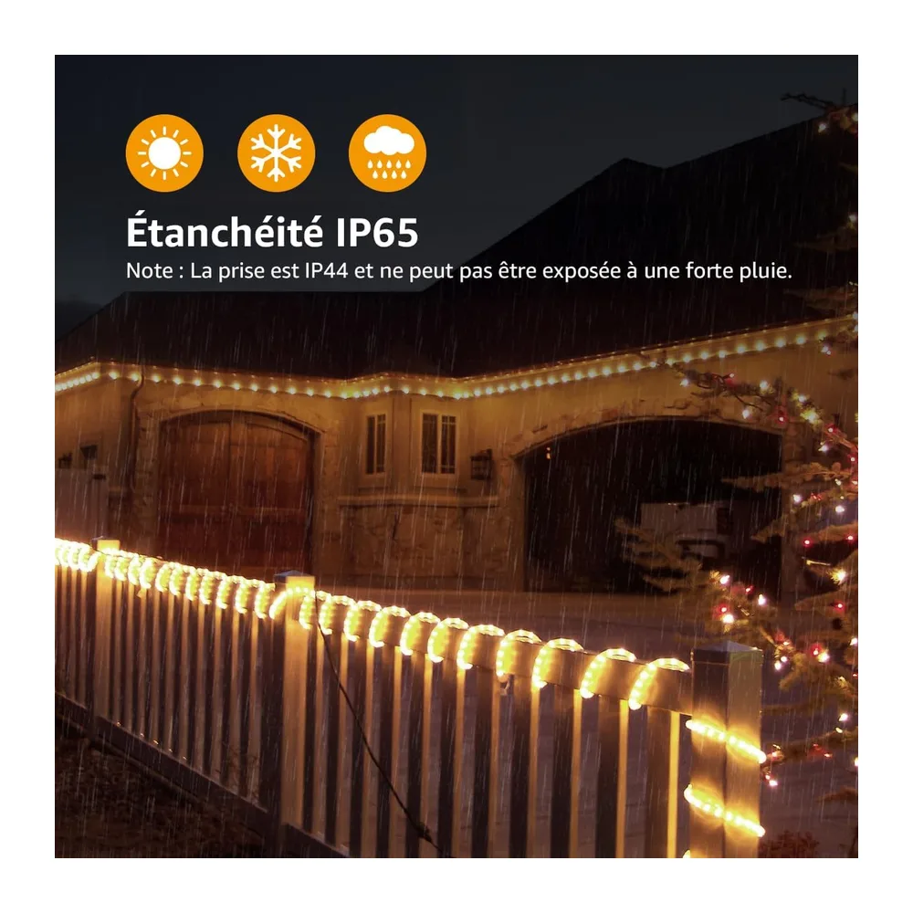 Lepro Guirlande Lumineuse Exterieure, 10M 240 LEDs Tube Lumineux Blanc Chaud, Guirlande