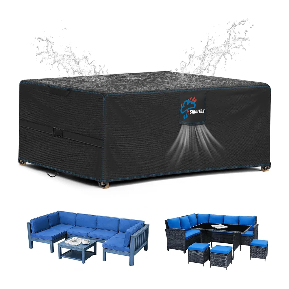 SIRUITON Housse Salon de Jardin 250x250x90cm,Imperméable en Oxford 520D
