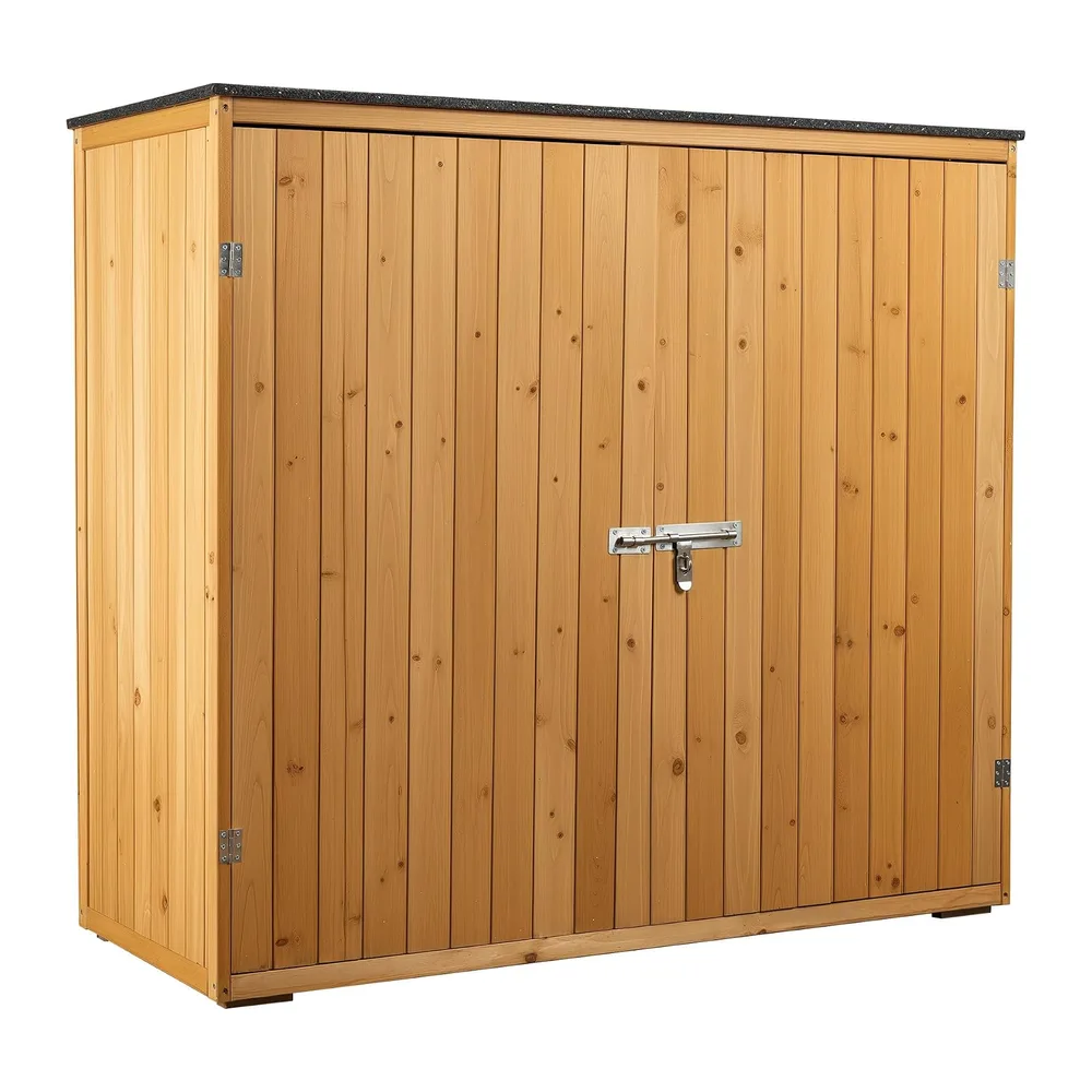 Wiltec Abri de Jardin – 1360 x 580 x 1270 mm – en Bois Verni – avec Toit revêtu par PVC