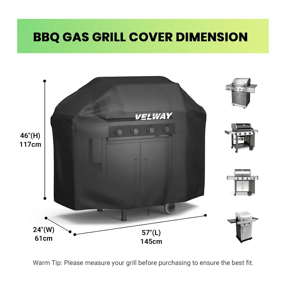 Velway Housse Barbecue, Bâche Résistante de 210D Oxford Protection BBQ à Gaz, Couverture