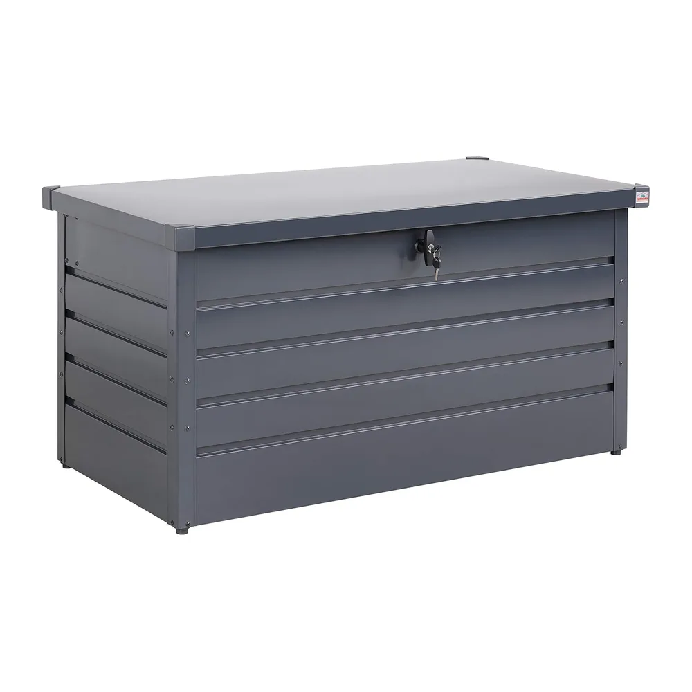 Gardebruk Coffre de rangement en Métal 385L Anthracite avec Vérin à gaz