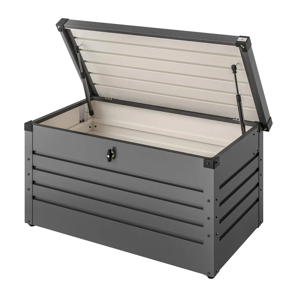 Gardebruk Coffre de rangement en Métal 385L Anthracite avec Vérin à gaz