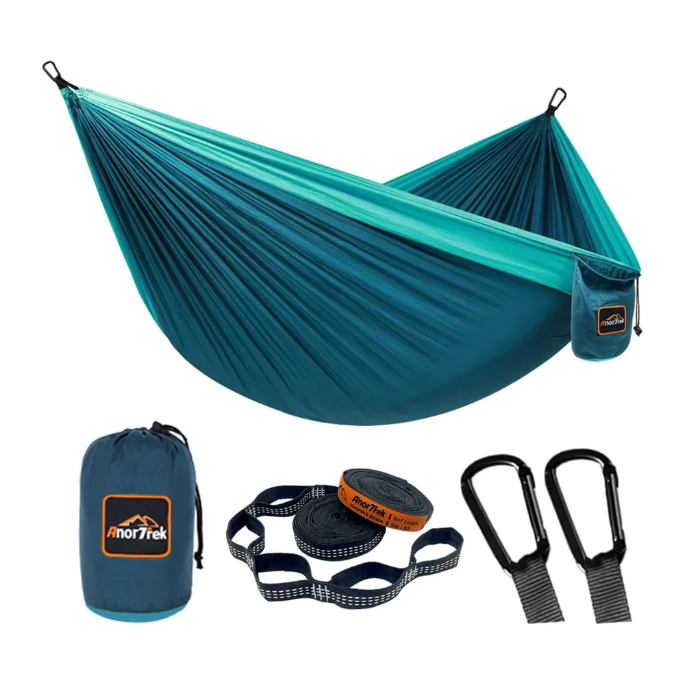 AnorTrek Camping Hammock, hamac de Voyage en Nylon Super léger et Portable avec Deux Sangles d'arbre, pour Le Camping, l