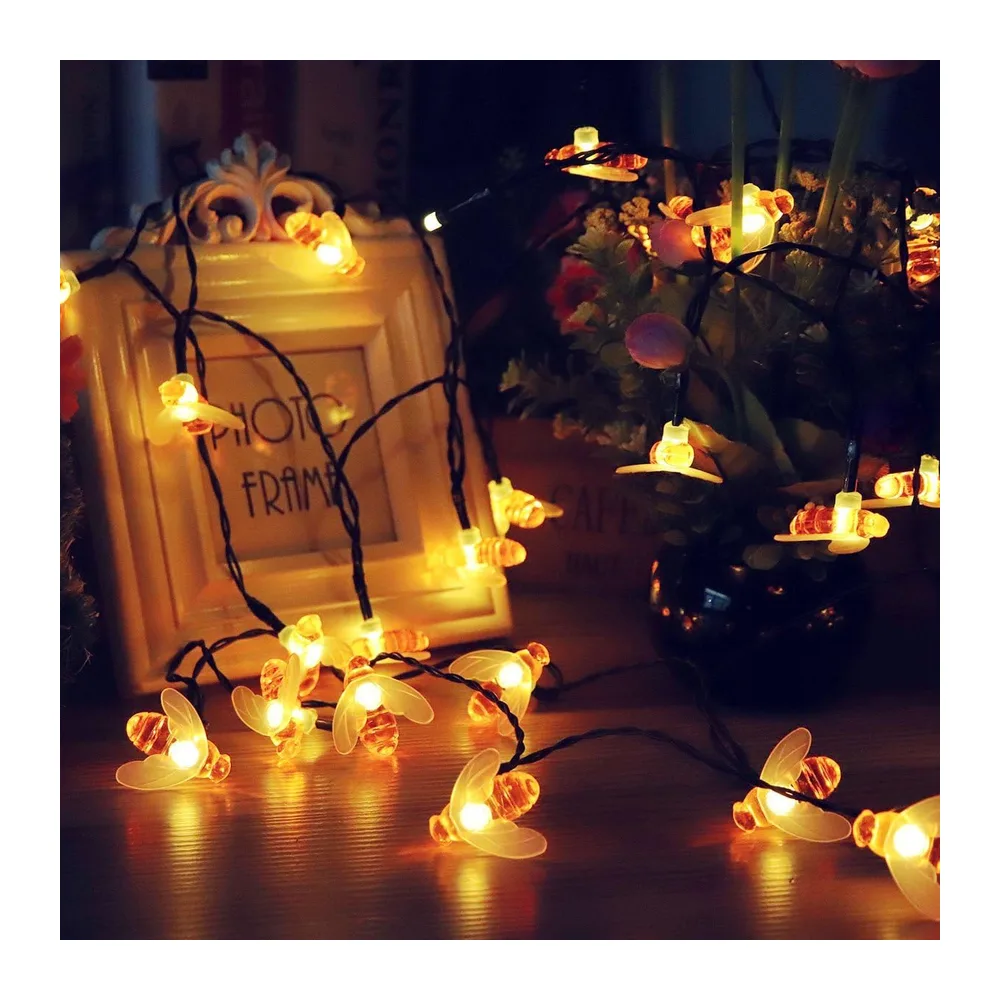 Guirlande lumineuse solaire de jardin 50 LED - 7 m - 8 modes - Étanche - Pour extérieur