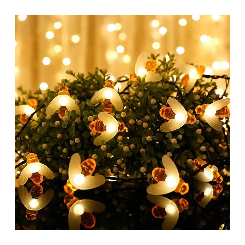 Guirlande lumineuse solaire de jardin 50 LED - 7 m - 8 modes - Étanche - Pour extérieur