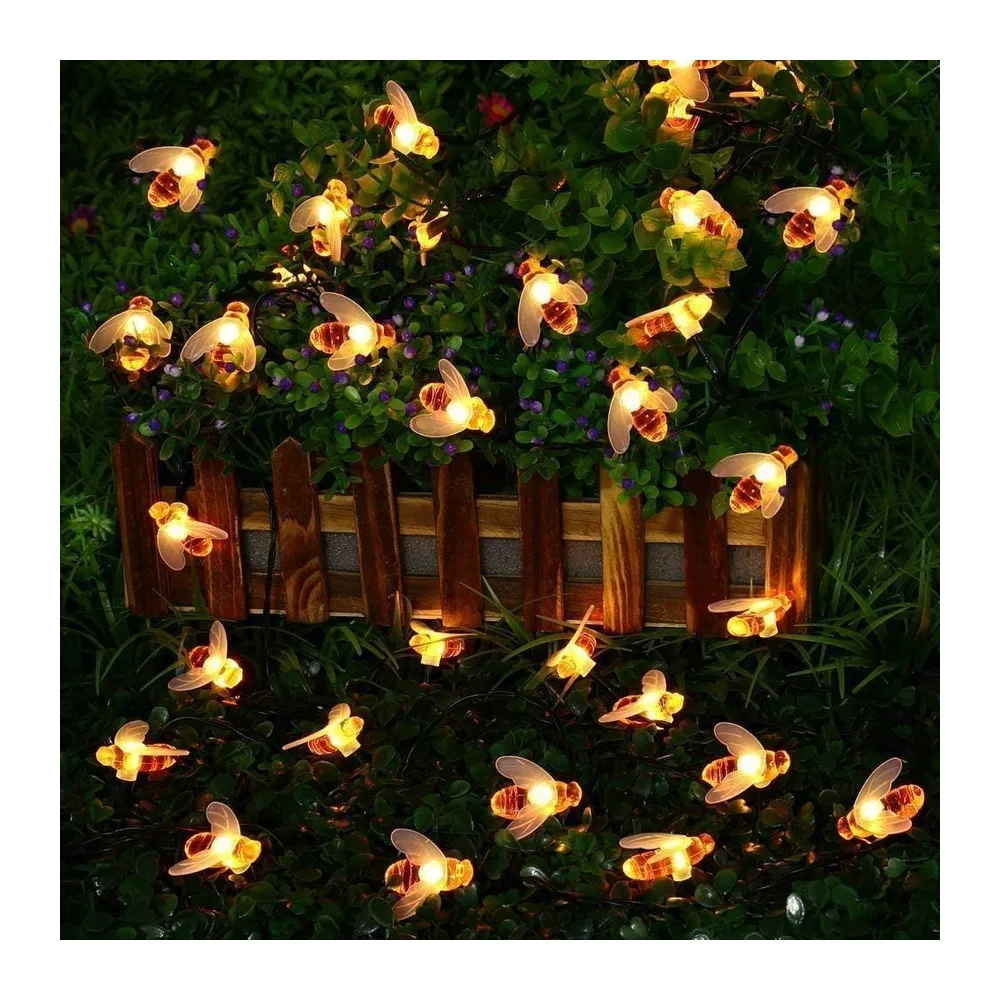Guirlande lumineuse solaire de jardin 50 LED - 7 m - 8 modes - Étanche - Pour extérieur