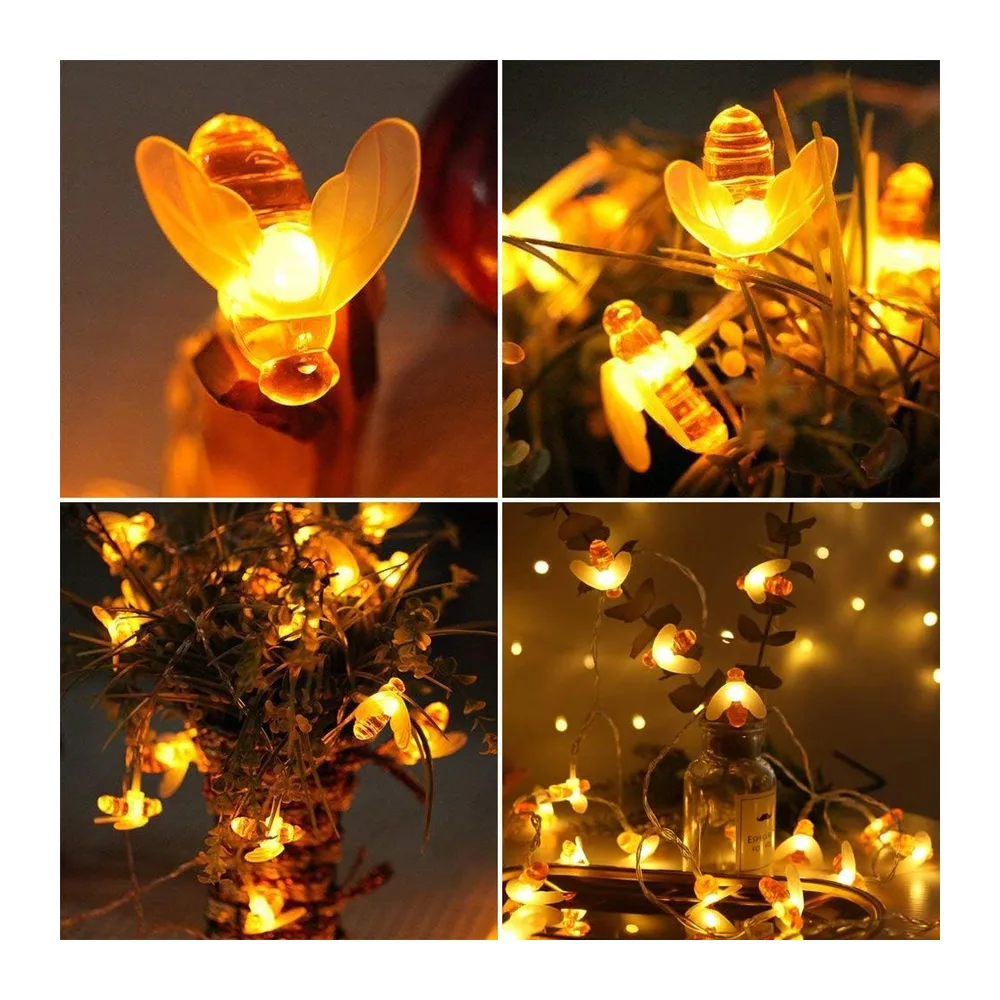 Guirlande lumineuse solaire de jardin 50 LED - 7 m - 8 modes - Étanche - Pour extérieur