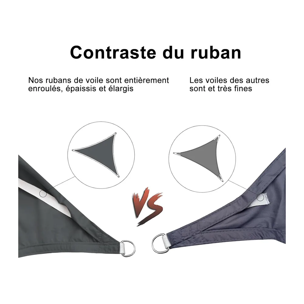 SUNNY GUARD Voile d'ombrage Triangulaire 3x3x4.25m Imperméable Toile Ombrage UV