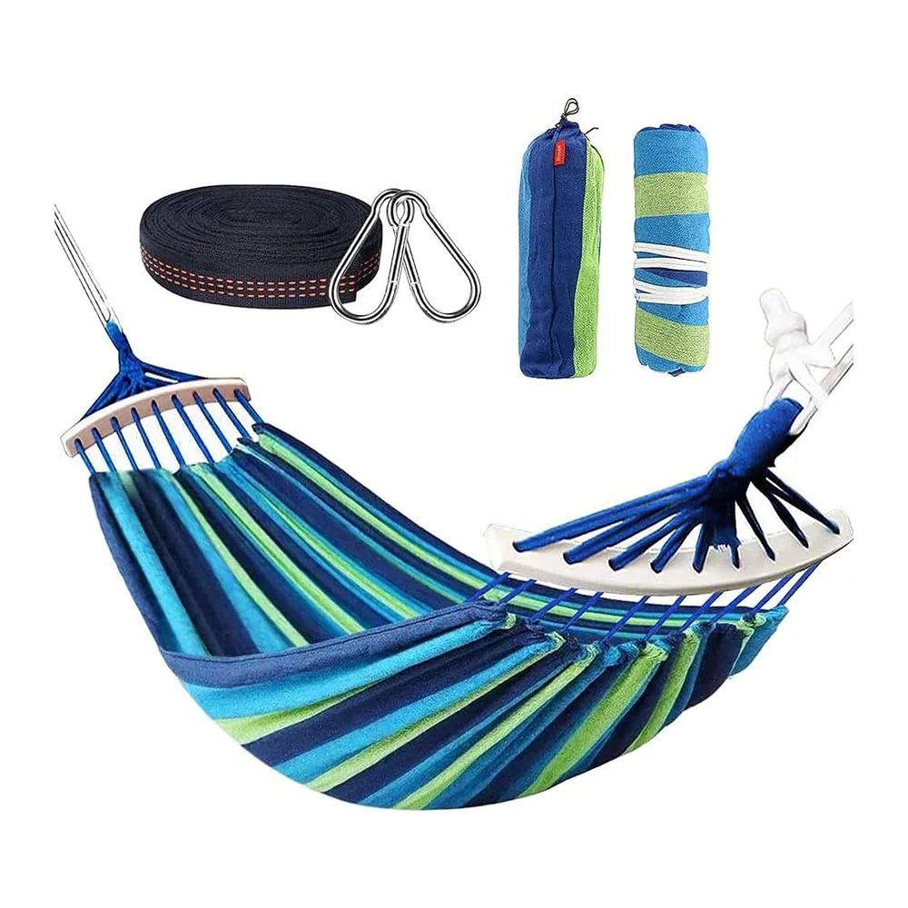 Hamac Double à Barres Capacité de Charge Statique 300 kg 280 x 150 cm Couleurs