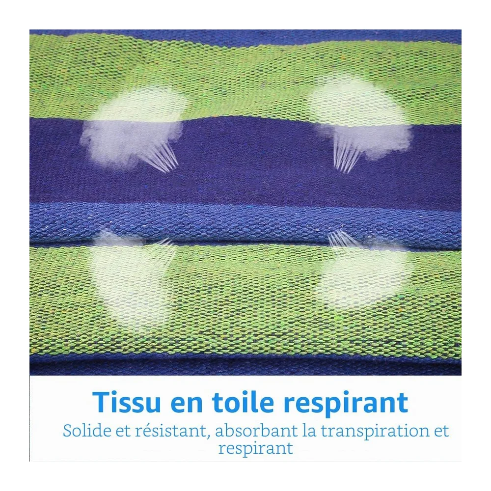 Hamac Double à Barres Capacité de Charge Statique 300 kg 280 x 150 cm Couleurs