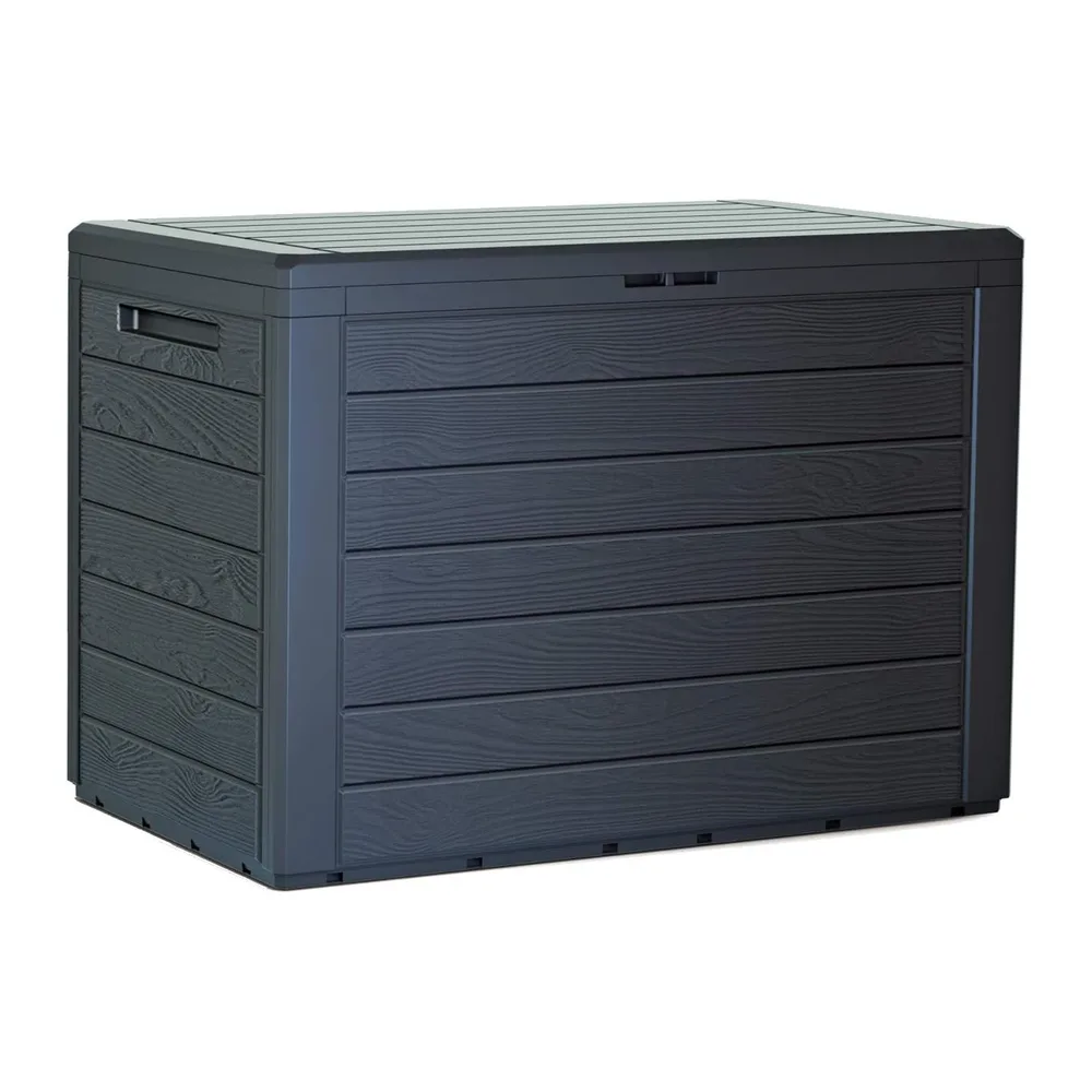 Prosperplast Woodebox Boîte de jardin verrouillable anthracite 190L