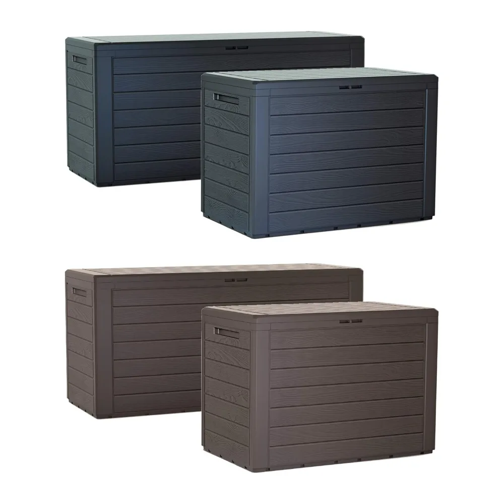 Prosperplast Woodebox Boîte de jardin verrouillable anthracite 190L