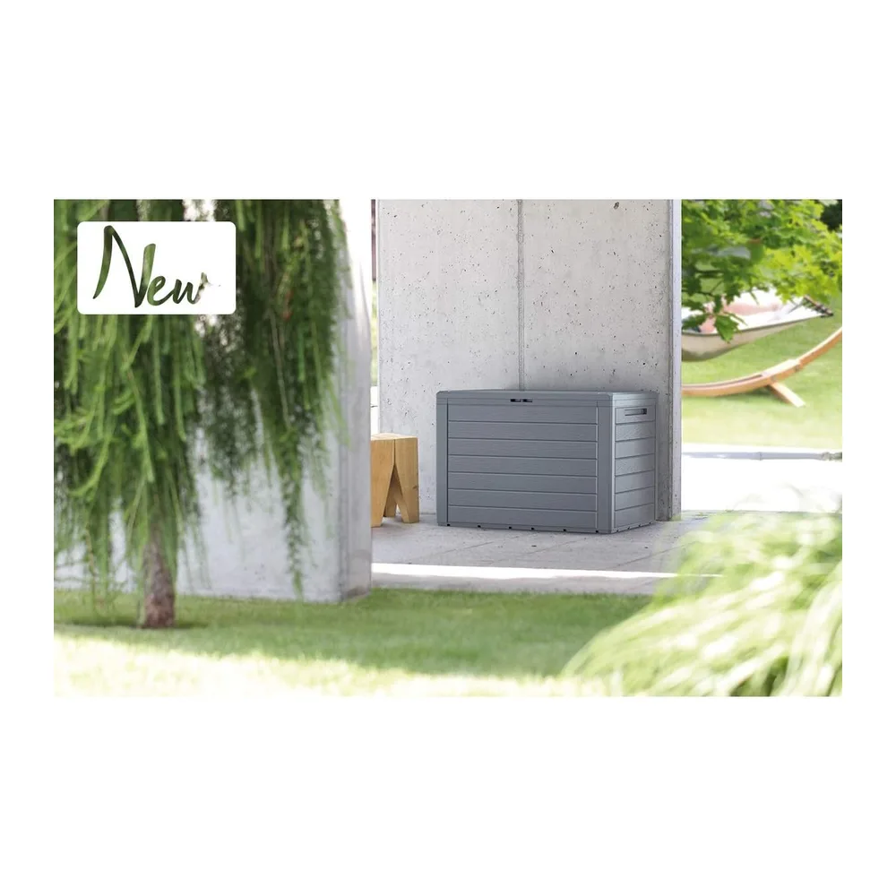 Prosperplast Woodebox Boîte de jardin verrouillable anthracite 190L