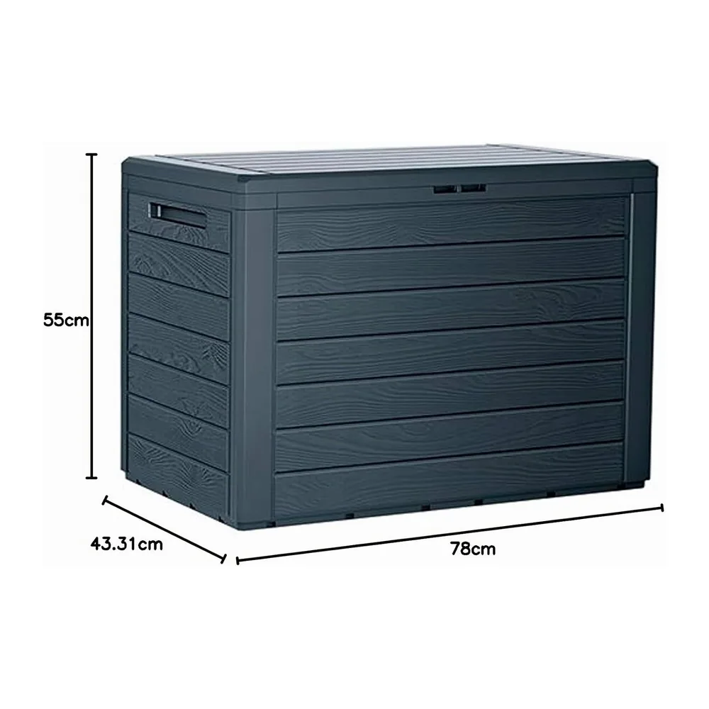 Prosperplast Woodebox Boîte de jardin verrouillable anthracite 190L