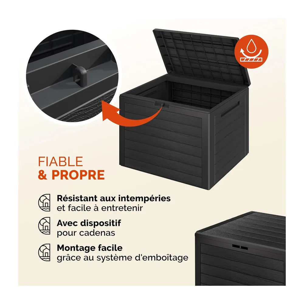 Casaria Coffre de Jardin Exterieur 190 L Anthracite