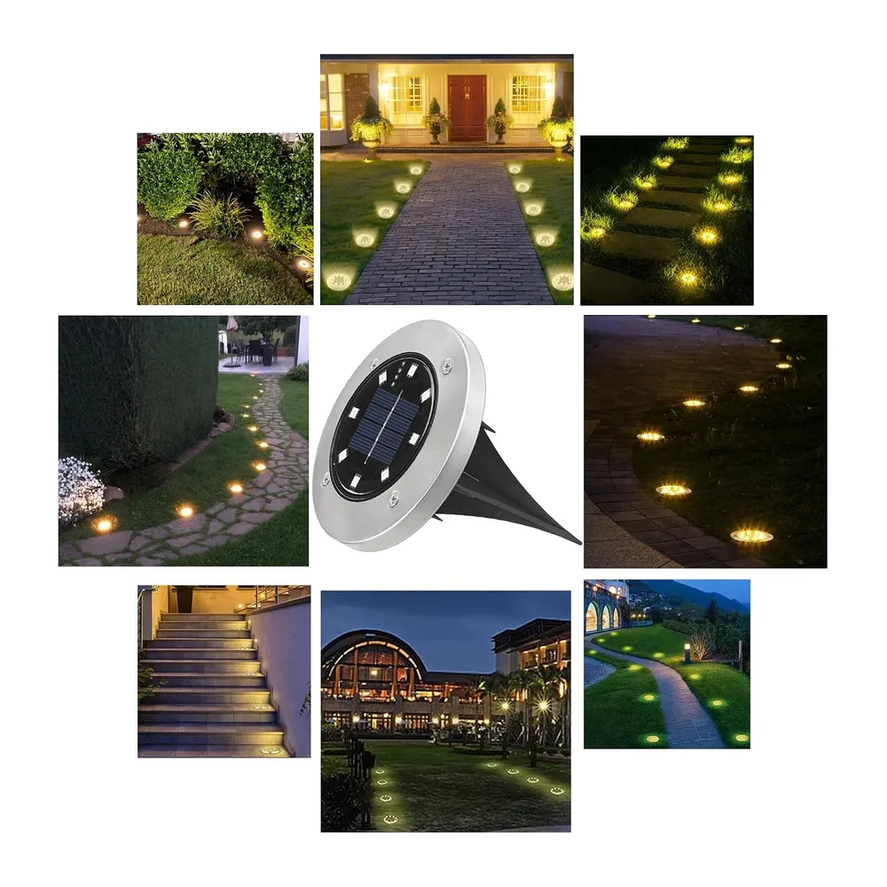Joomer Lumière Solaire Extérieur 12 Pièces Lampe Solaire Au Sol Blanc Chaud [Classe énergétique A]