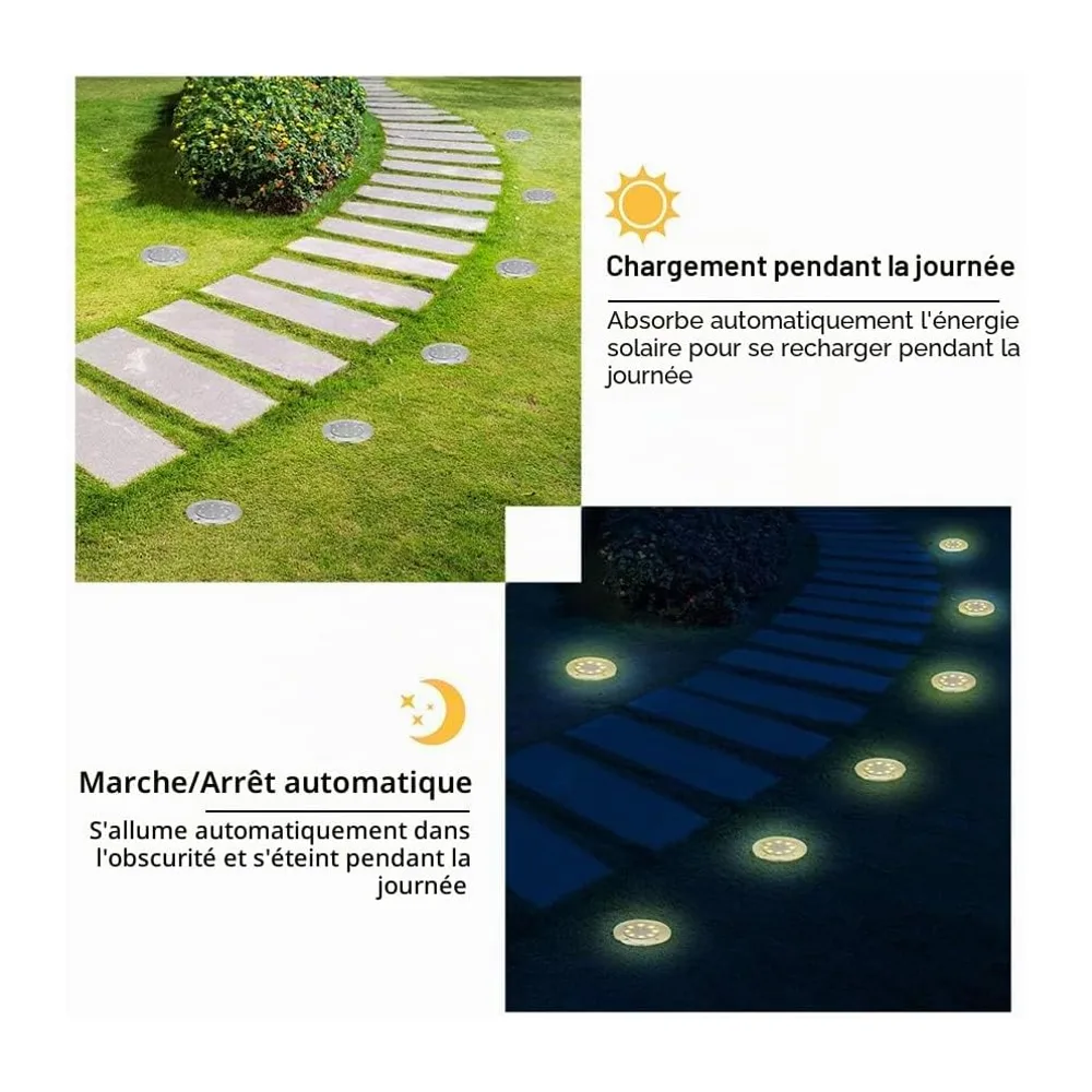 Joomer Lumière Solaire Extérieur 12 Pièces Lampe Solaire Au Sol Blanc Chaud [Classe énergétique A]