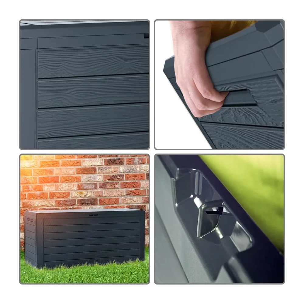 vounot® Coffre de Rangement Jardin XL 280 litres 116 x 44 x 55 CM avec Poignées Coffre à
