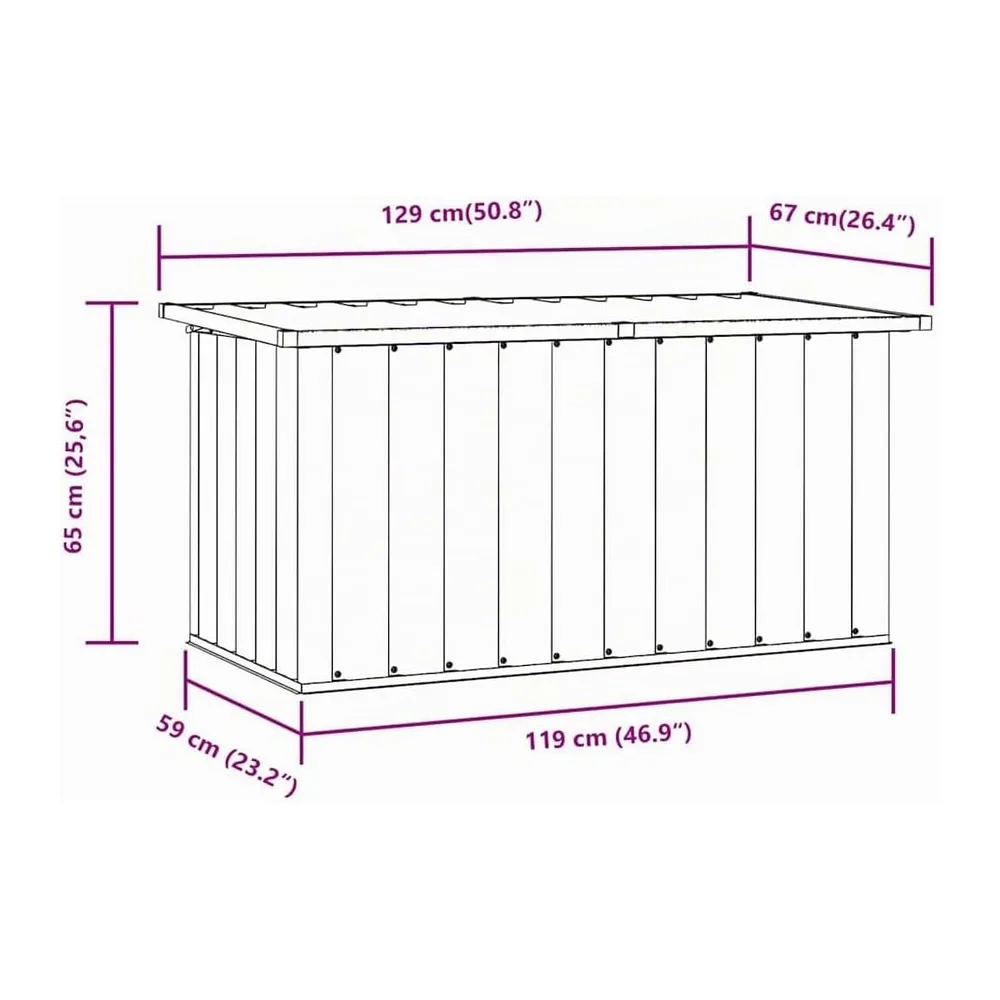vidaXL Boîte de rangement de jardin Anthracite 129x67x65 cm