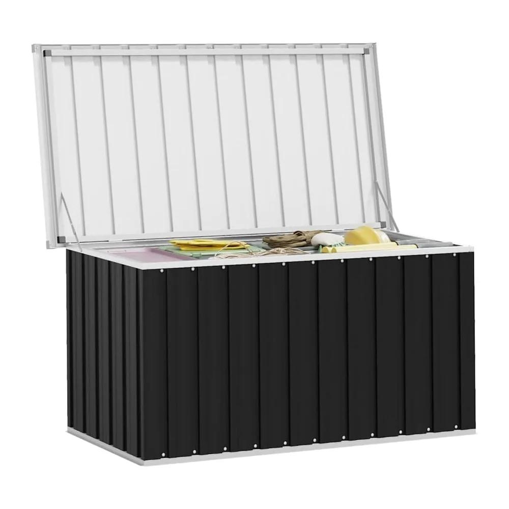 vidaXL Boîte de rangement de jardin Anthracite 129x67x65 cm